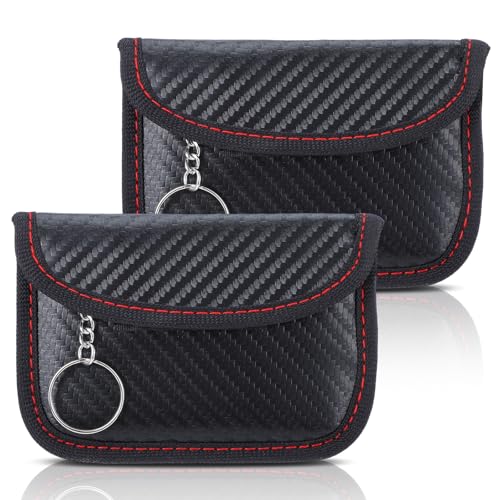 Alrhso Keyless Go Protection Lot de 2 étuis de protection RFID pour clés de voiture avec anneau crochet et clés
