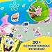 Spongebob Puffy Sticker Playset, Includes Over 30 Reusable Stickers & Play Scenes, Reusable Travel Activity Book for Kids, Toddler Activity Book, Toddler Travel Toy Ages 3+