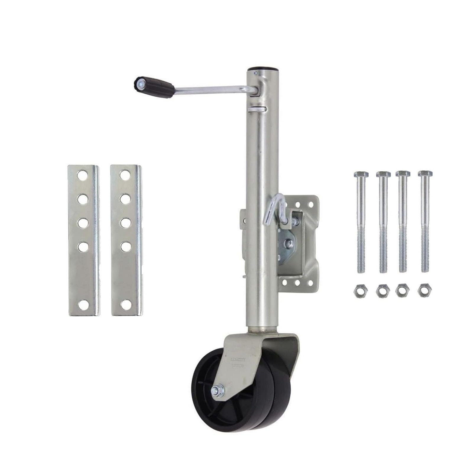 Soportes Giratorios Plegables Y Extensibles - Rueda Jockey para Remolque De Alta Resistencia, Rueda Giratoria para Remolque, con Ruedas Dobles De 15cm, Remolque De 680kg, para Autocaravana