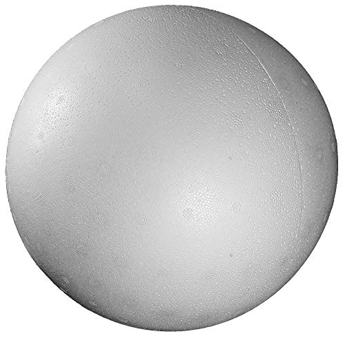 Styropor A330001 A100033 Kugeln 2-teilig 300 mm 1 Stücke, EPS, Weiss, 30 cm, Weiß