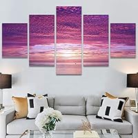 SIGNWIN 5 Panel Canvas Wall Art Multicolor Nature Neon Photography Trees Tropical for Home Decorations Ready to Hang - 60