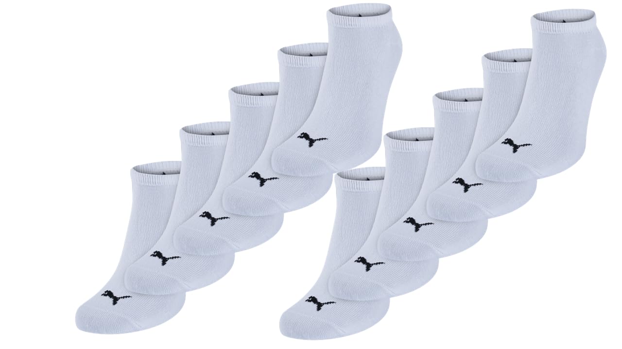 PUMA Sneaker Socken Sportsocken 10-Paar-Pack Unisex - Special Edition (White, 39-42)