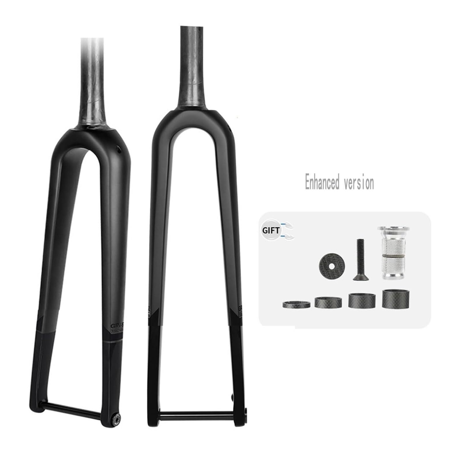 700C Carbonfaser-Rennrad-Starrgabeln 100 x 12 mm Steckachse Scheibenbremse 700c x 45 mm Vorderradgabel 1~1/8 Zoll gewindeloses konisches Rohr Ultraleichtes Fahrrad