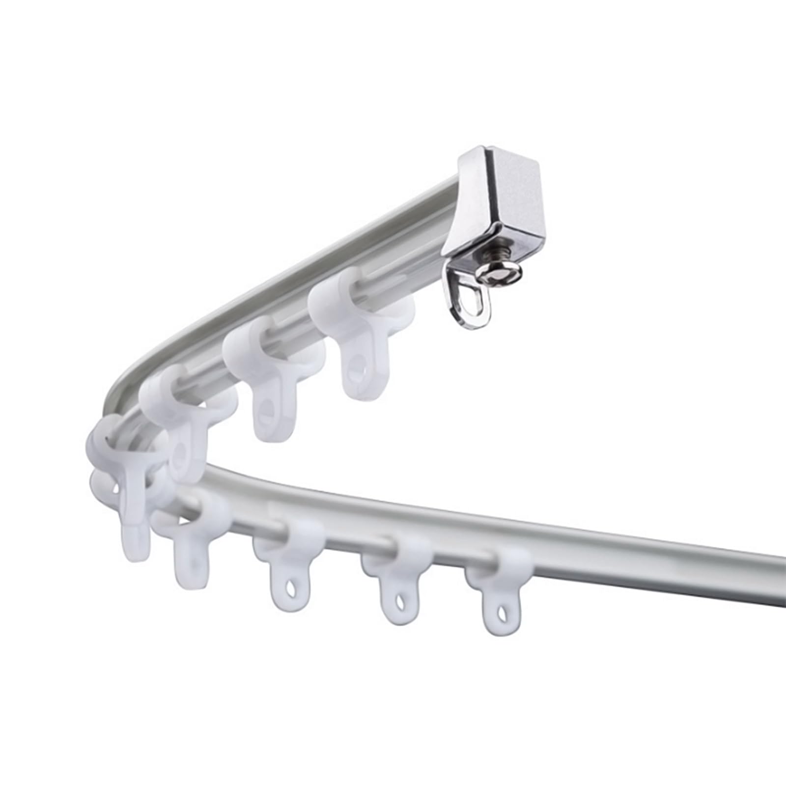 Bendable Ceiling Curved Curtain Track 300 400 500 600cm Flexible Curved Curtain Rail Room Divider Ultra-Thin Curtain Glider for Shower Curtain Parallel Bay Window(115cm-45.2in)