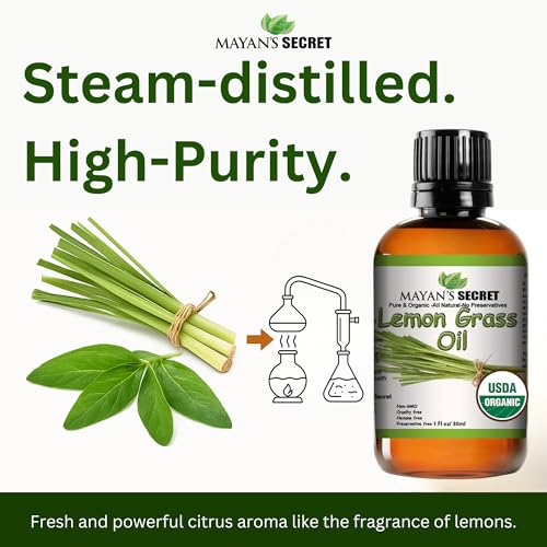 Aceite Esencial Orgánico de Hierba Limón 1oz Puro miniatura 4