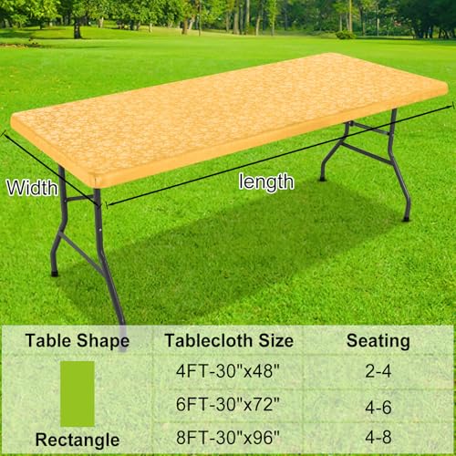 Image of Smiry Heavy Duty Vinyl Fitted Tablecloths for 8 Foot Rectangle Tables