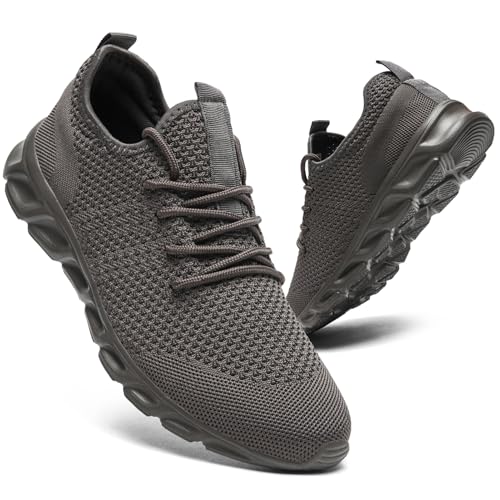 Image of Tvtaop Sneakers for Womens Non Slip Walking Tennis Shoes Grey Size 8.5 | Lightweight Running Workout Gym Shoes|Comfort Daily Walking and Long-term Standing|Mesh Upper|Breathable