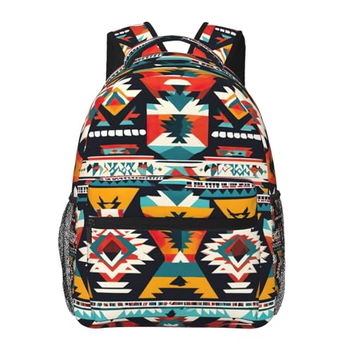 Sac à dos en toile imprimé amérindien OdDdot noir taille unique