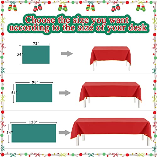 Leegleri Led Red Rectangle Tablecloth For Christmas Holiday Party,Wrinkle Free Washable Nylon Table Cloth For Kitchen Dining Room thumb #3