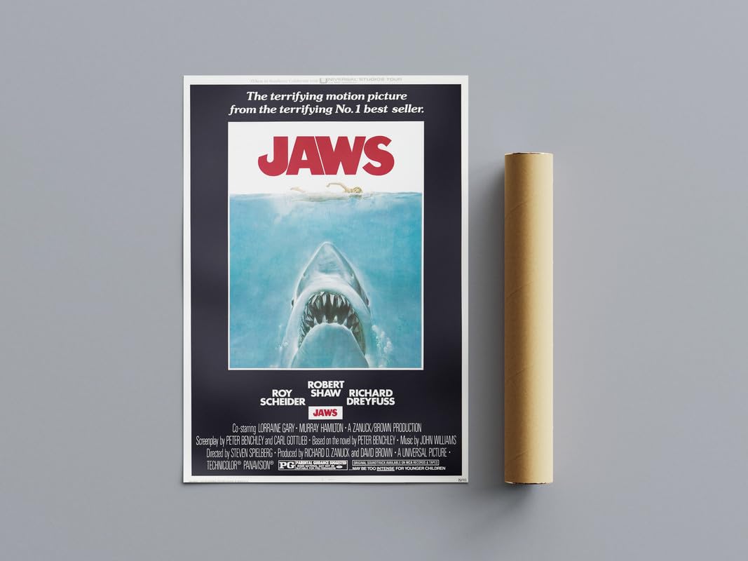 Pixie Posters Multi Colour 70S Classic Movie Posters Jaws Wall Art (A3 Size 29.7Cmx42cm)