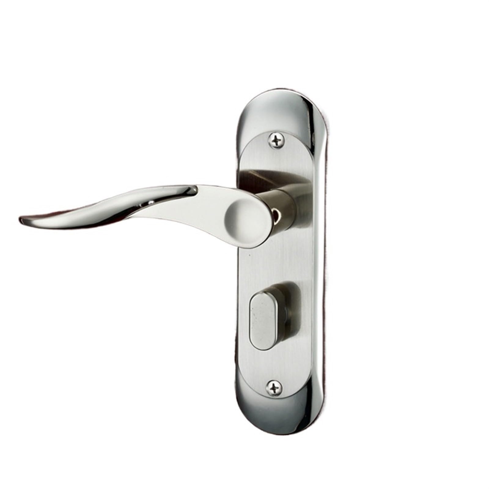 Yshiuol Silver Door Handles Interior Door Lock With Keys Security For Bedroom Aluminum Alloy Handle Toilet Hardware For Home And Office(Silver)