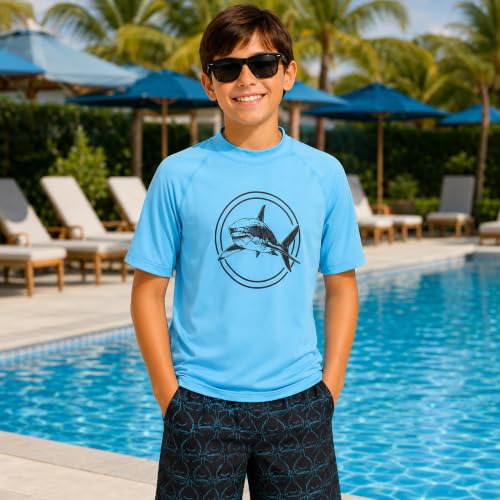 Image of iXtreme Boys Swim Set - 2 Piece Rash Guard Short Sleeve Swim Shirt and Boys Swim Trunks for Infants Toddlers & Big Boys
