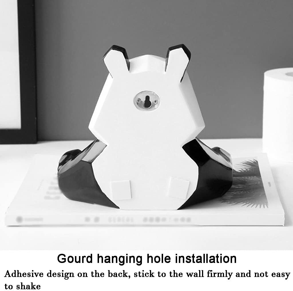 Tissue Roll Dispenser,Nordic Minimalist Geometric Panda Toilet Paper Holder, Bathroom Wall-Mounted Animal-Shaped Towel Storage Rack, Living Room Wall Decoration