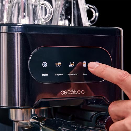 Cecotec Machine à Café Expresso Power Espresso 20 ColdBrew Latte +. 1350W, 20 Bars, Écran Tactile Couleur, Réservoir d'Eau 1,5L, 500ml de Lait, Acier Foncé, Chauffe-tasses, Double Bras, Démontable – Image 6