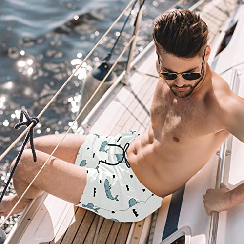 Maillots de bain pour hommes à séchage rapide et motif baleines - 2