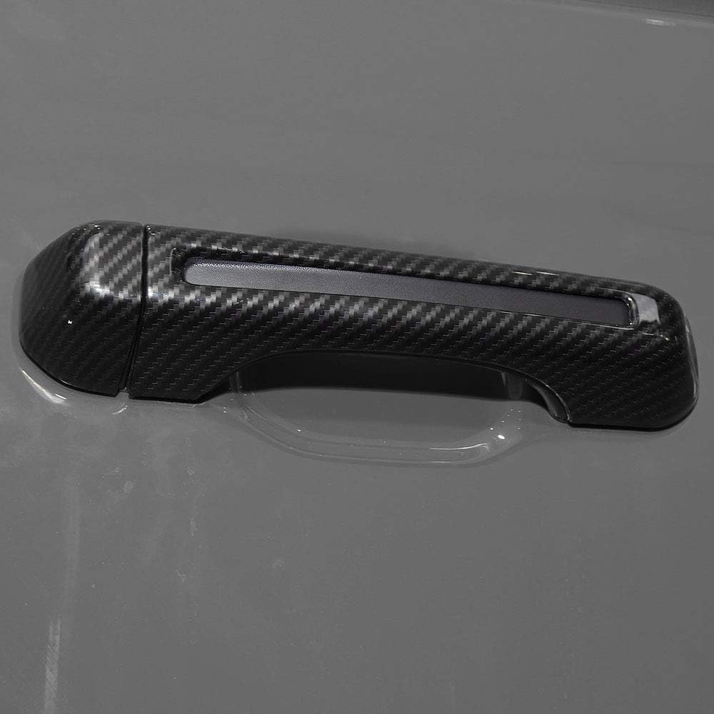 JeCar 5PCS Carbon Fiber Door Handle Cover Trim Kit for 2018-2024 2025+ Jeep Wrangler JL 4-Door