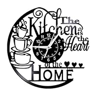 【Vinyl Record Wall Clock】This vinyl record wall cloc is different from ordinary wall clocks. It uses a 12-inch vinyl record as the base, perfectly integrating the musical elements with the kitchen theme, making the wall clock look retro and elegant. ...
