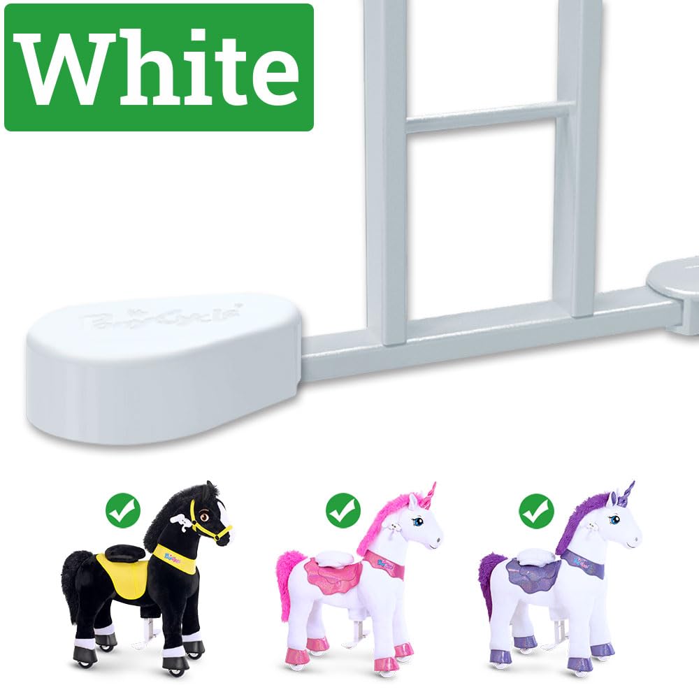 PonyCycle White Pedal Pad for Model E Unicorn & Black Horse, Size 3&4