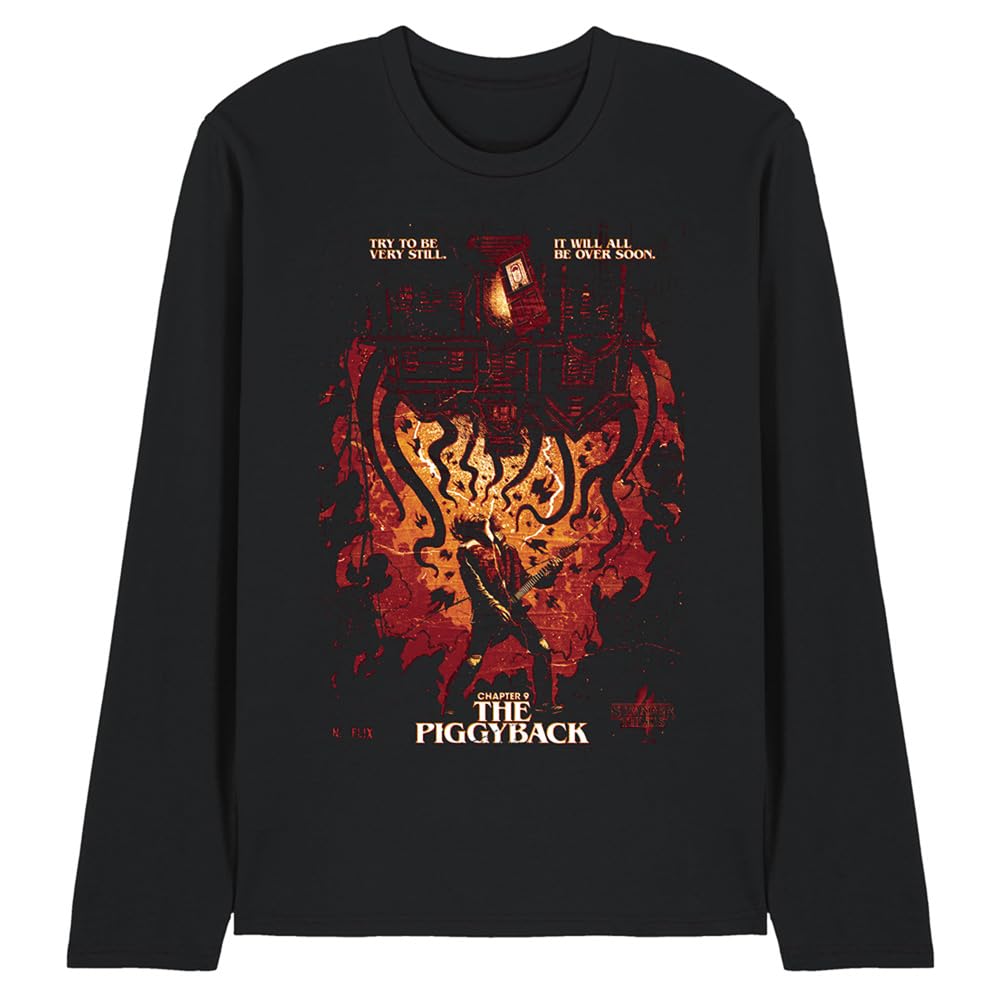 Stranger Things Mens T-Shirt - Eddie Munson Poster - Black - XL