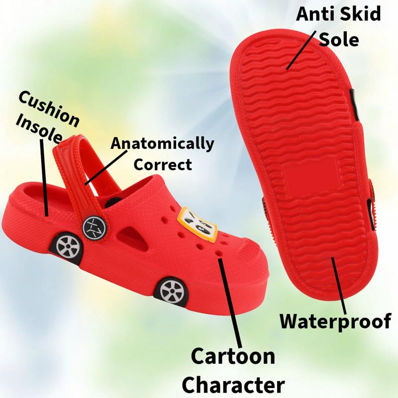 Image of SMARTOTS Pack of 2 Car Design Kids Clogs for Daily Use, Kids Eva Sandals for Boys and Girls with Adjustable Sling Back Strap