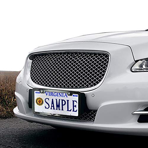 Bggtmo License Plate Frame Carbon Fiber- Black Metal Aluminum Auto Car Tag Holder Cover, Slim Size For Women & Men With Screws Caps -1 Pack 2 Holes For Front Or Rear #TOP4