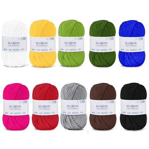 Filato per uncinetto (50 g x 10 Colori), Lana Gomitoli