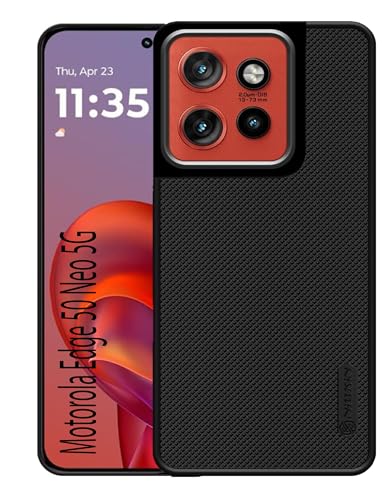 Image of Silicone Back Cover Case Compatible For Motorola Edge 50 Neo 5G (Textured Grip Design | Camera Protetion | Slim and Light Weight | Soft Touch and Feel | Black) (Moto Edge 50 Neo 5G)