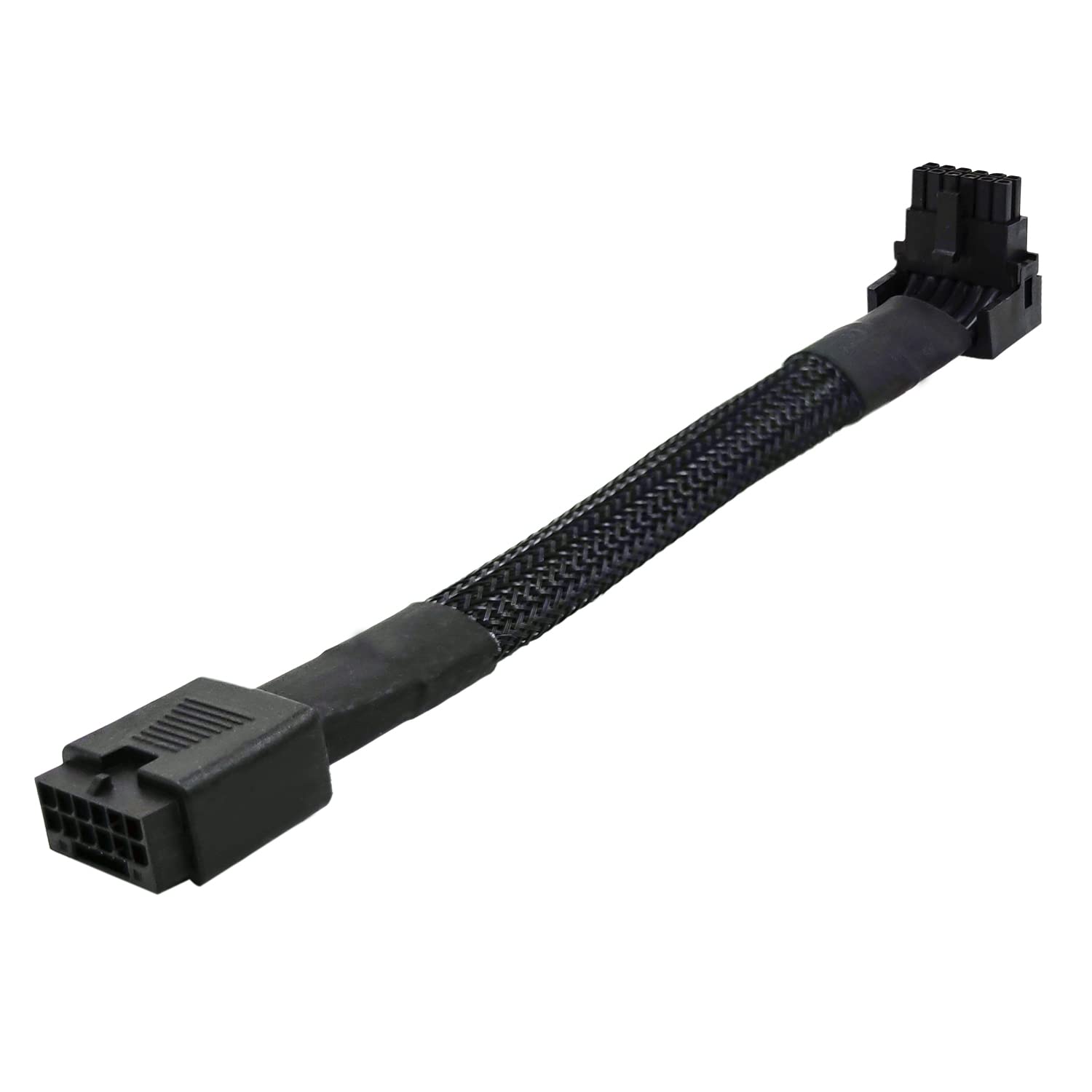 COMeap 12VHPWR Cable, 16 Pin GPU PCIe 5.0 Female to Male Extension 90 Degree Angle 16AWG 600W Sleeved Adapter for 12+4pin RTX 4090 4080 4070Ti 3090Ti Graphic Card 7.1-inch (Type B)