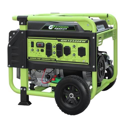 Green-Power America 10500 Watt Gasoline Powered Generator, Electric & Recoil Start, 120V/240V...