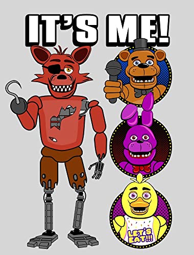 Five Nights at Freddy's It's Me! Foxy and Friends Boy's Heather Grey T-Shirt2