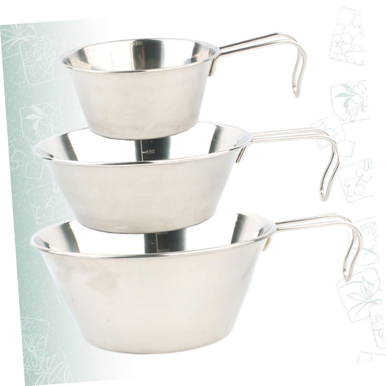 CIMAXIC Portable Dinner Bowls 3-Piece Stainless Steel Bowl Set BBQ Cooker Outdoor Accessories for Camping Hiking