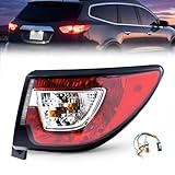 JFN Tail Lights Taillights Assembly for 2013-2017 Chevy Traverse Outer, Halogen OE Red Rear Brake Signal Plate Tail Lamp Replacement With Bulb and Harness 84266020,23301757 (Passenger Side（Right）)