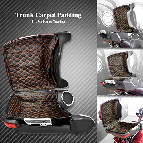 King Tour Pack Liners para Harley Touring 2014-2025 | Hilo Naranja, Interior de Alfombra Suave, compatible con modelos Road King, Road Glide, Street Glide y Electra Glide miniatura 5