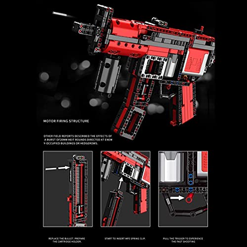 Technik Gewehr Bausteine Kit 791 Klemmbausteine Schießen M1897 Modell mit Geschosse, Kompatibel mit Lego Technic (Q2880) – Bild 5