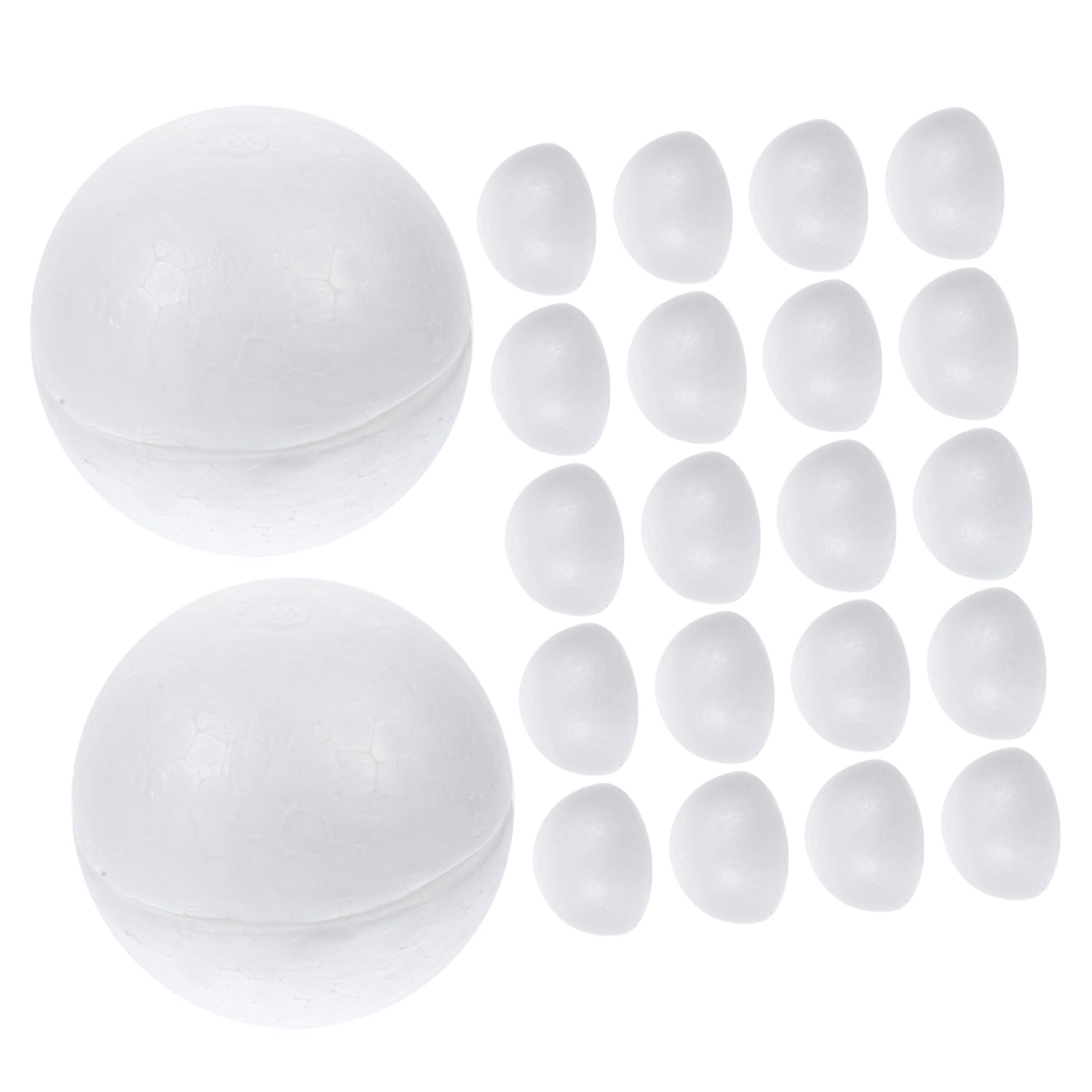 KONTONTY50 Pcs Half Circle Foam Ball Fake Eyeballs Half Foam Sphere Smooth Half Balls Foam Half Sphere Balls 6 inch Foam Flowers Crafts Egg Decorations White Desert Eggs Child