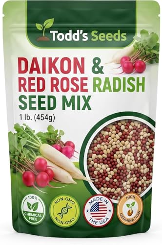 Todds Seeds Daikon & Red Rose Radish Sprouting Mix 1/4 lb Non-GMO