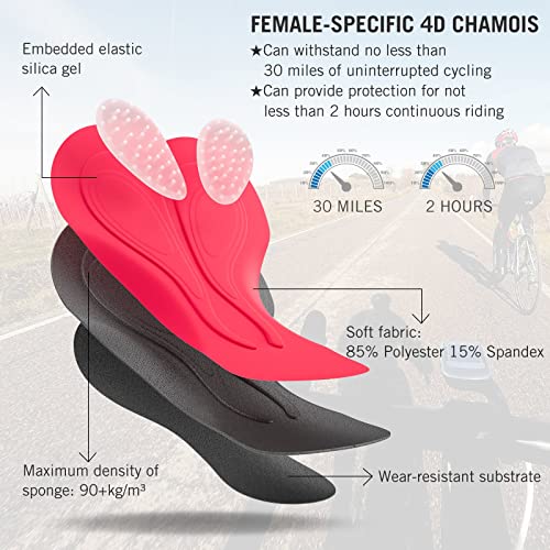 Baleaf BALEAFCAI010A05WBL00104 4D Padded Bike Shorts Women Cycling Underwear Gel Padding Pockets Black M thumb #4