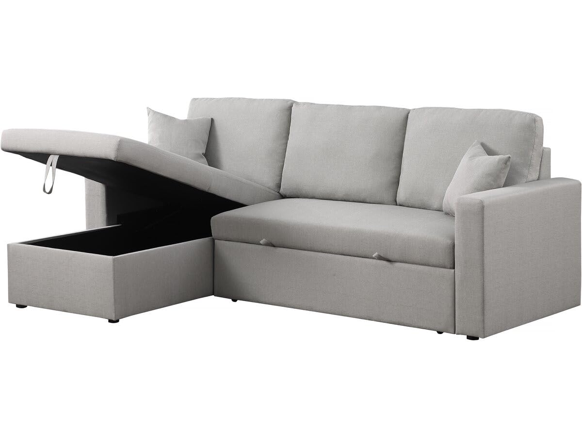 Habitat et Jardin Canapé d'angle Convertible/réversible avec Coffre Alain - 3 Places - Gris Clair