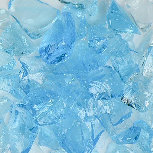 American Specialty Glass (Crystal) Turquoise Landscape Glass Fireplace Glass, Landscaping Glass - 10 lbs, Small