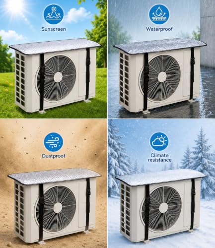 Image of AC Outdoor Unit Protector for Split AC | Outdoor AC Cover with Heat-Insulated Reflective Shield | Waterproof & Dustproof Protection (1 TON)