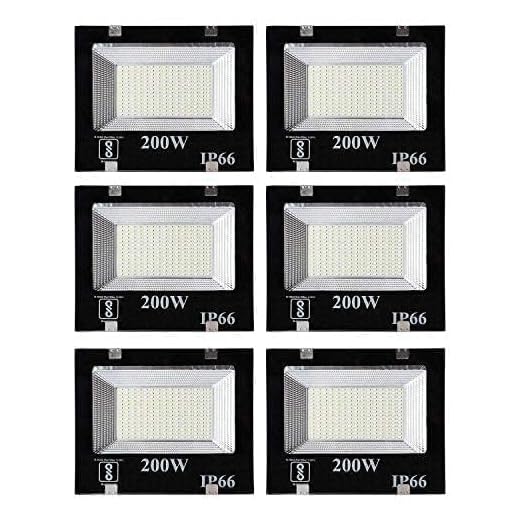 Desidiya Glass 200 Watt Ultra Thin Slim Ip66 Led Flood Light Outdoor Light(Pack of 6)