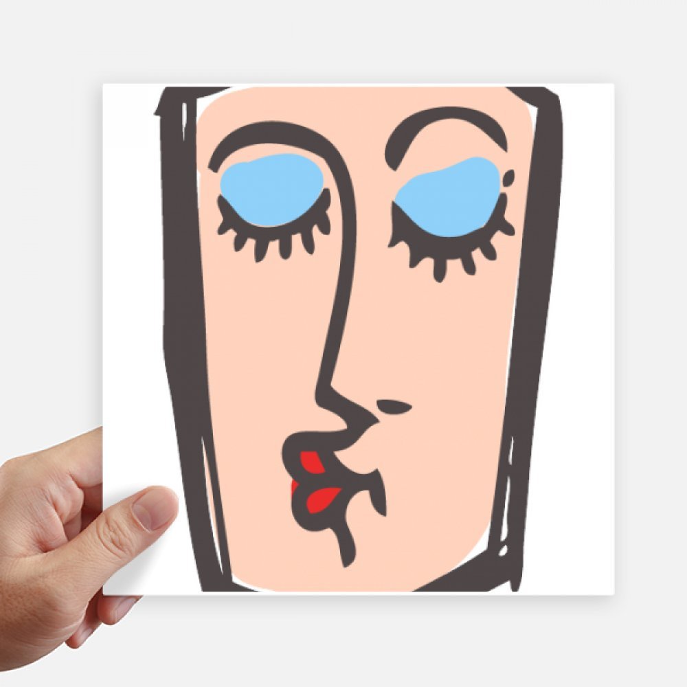 Sticker baiser visage abstrait sketch emoticons autocollant mural