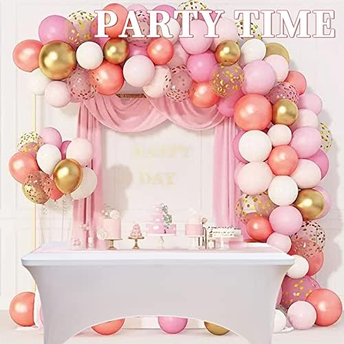 Lumaycens 5 Pack Satin Table Runner Rose Gold 12x108 Inch Silk Table Runner for Rectangle Round Tables Wedding Party Birthday Banquet Engagements Table Decoration