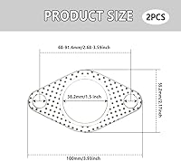 Vista 2 de 2 juntas de escape de automóvil, junta de brida de escape de 2 pernos de 1.5 pulgadas, accesorios para automóvil, junta de colector de escape
