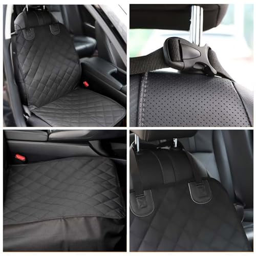 Fudajo Hunde Sitzbezug fürs Auto 100x50cm, Wasserfester und kratzfester Vordersitz Schoner gegen Schmutz, Hundedecke als Autoschondecke in Schwarz