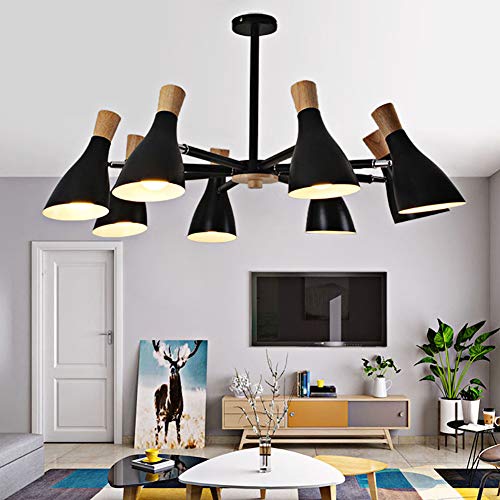 Éclairage pour salon et chambre à coucher, suspension industrielle 3 têtes E27 verte - 4