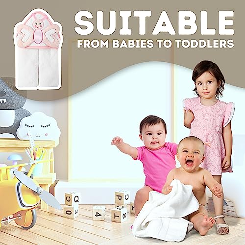 Mother's Choice Hooded Baby Towels For Newborn - Cotton Rich Soft And Absorbent Large Baby Bath Towel For Infant And Toddler, Baby Essentials For Newborn Boys And Girls, 3D Butterfly Hooded Towel #TOP5