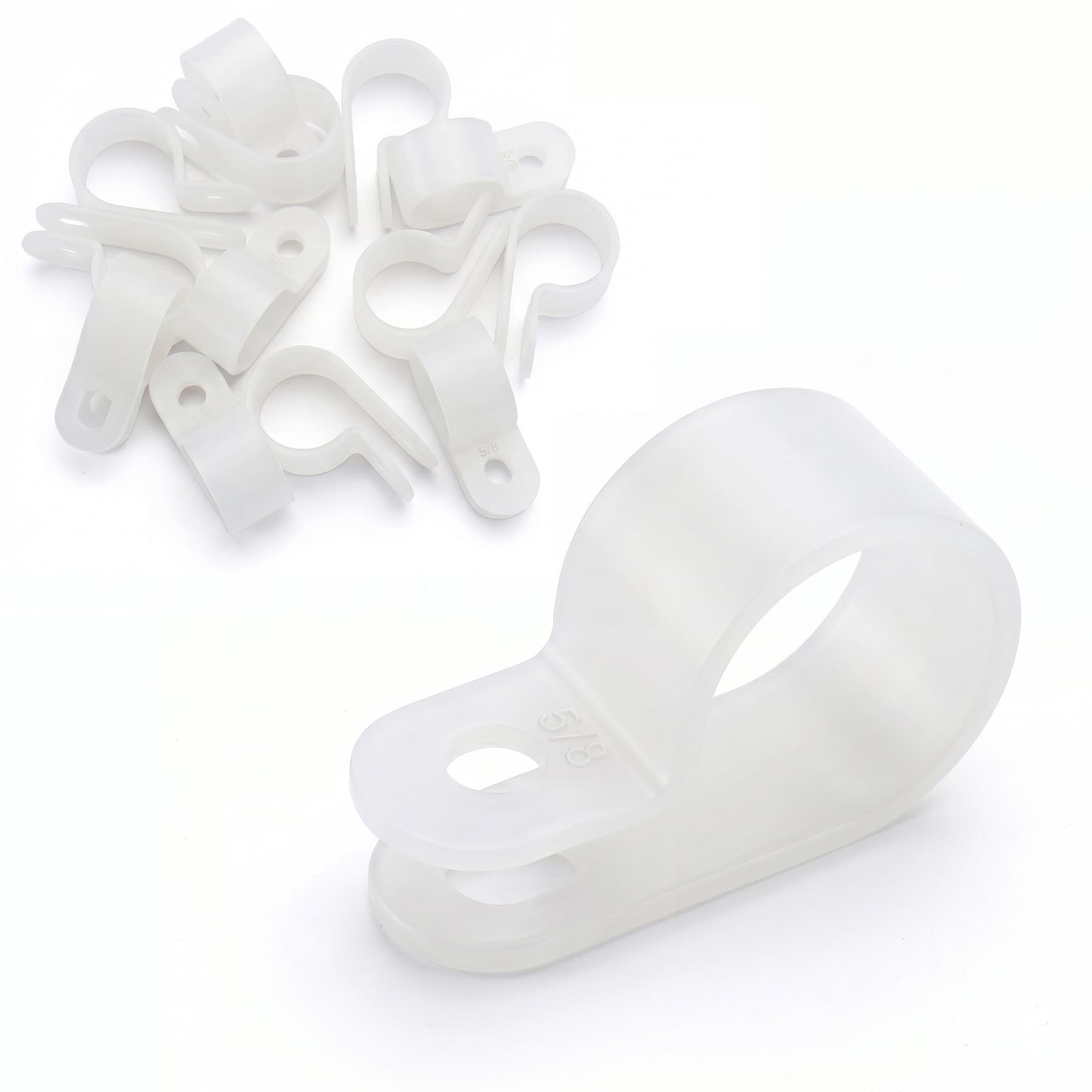 BAOMAIN 5/8-Inch R-Type Cable Clamps, 50-Pack Wire Nylon Wire Management Clips, UC-4 Screw-On Cord Fasteners for Home, Office, and Industrial Use