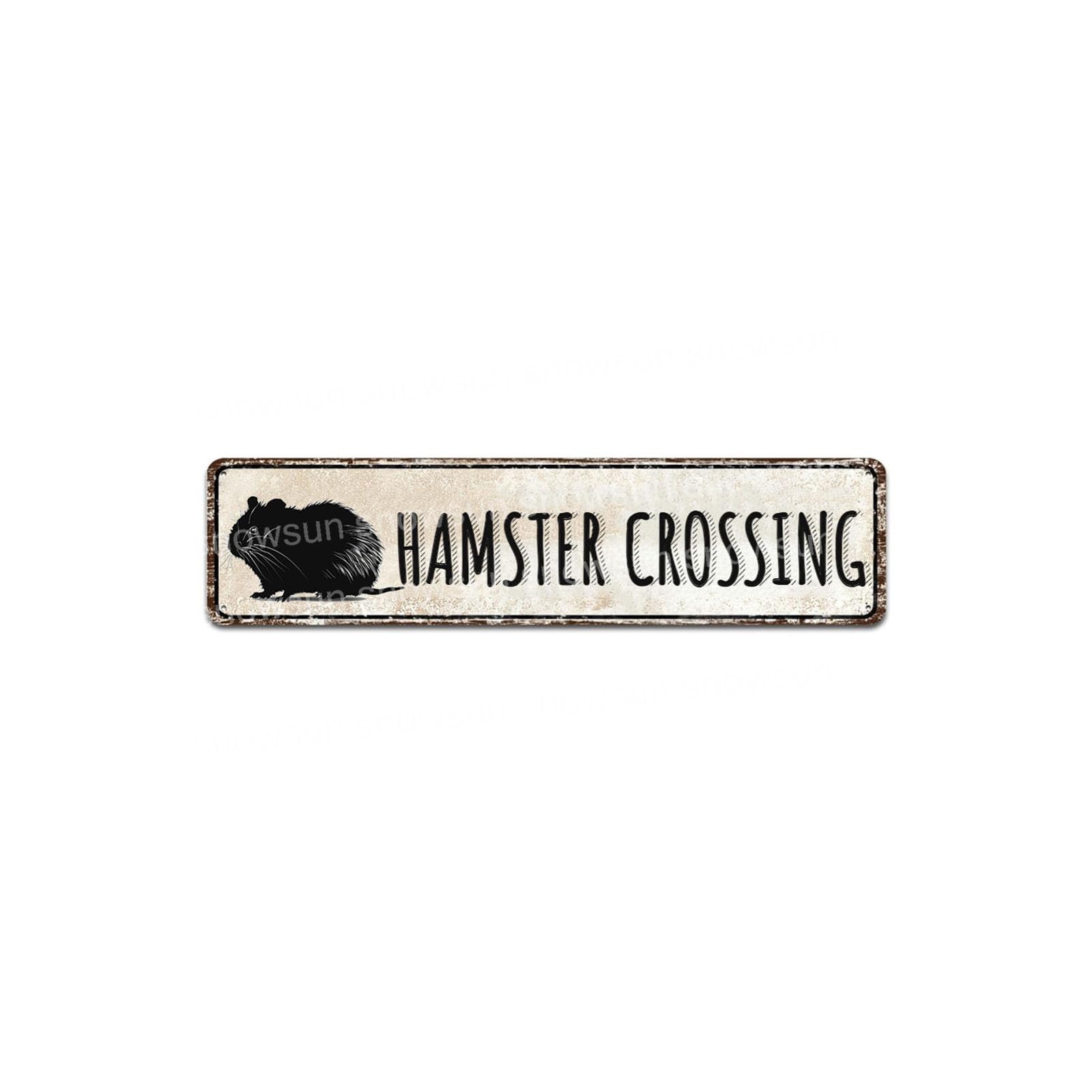 Hamster Crossing Vintage Metal Signs Retro Tin Sign For Home Bar Office Outdoor Garden Wall Decor 4x16 Inch