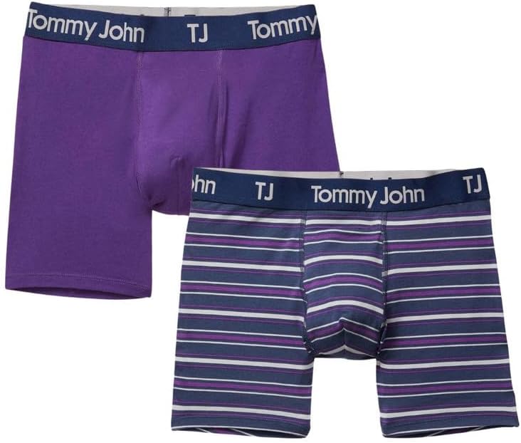 Tommy John Calzoncillos tipo bóxer para hombre de 4 pulgadas, de algodón básico, con bolsa de contorno de apoyo, tela elástica naturalmente